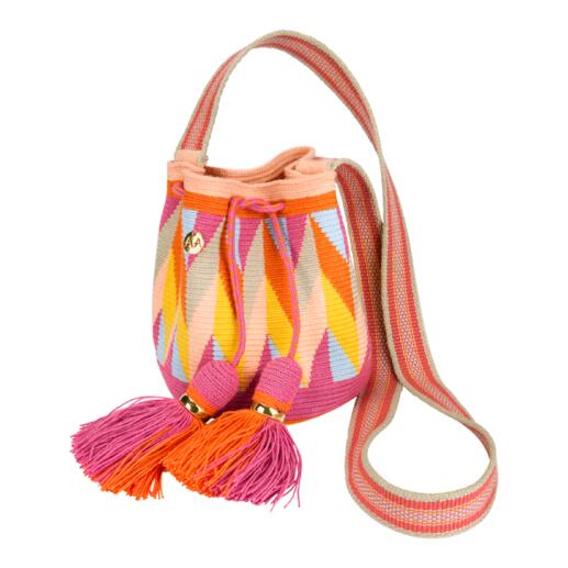 AALUNA bucket bag met lange schouderriem.