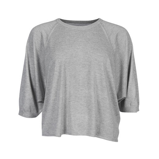 Grijze zijden kasjmier sweater met een ruime snit