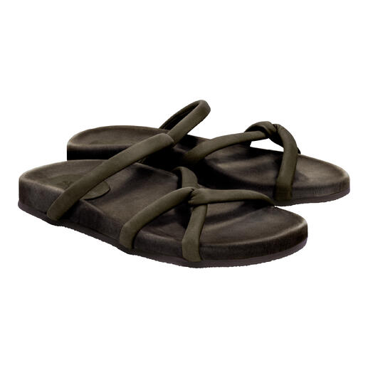 Paar Werner comfortabele pantoffels in beige, platte weergave