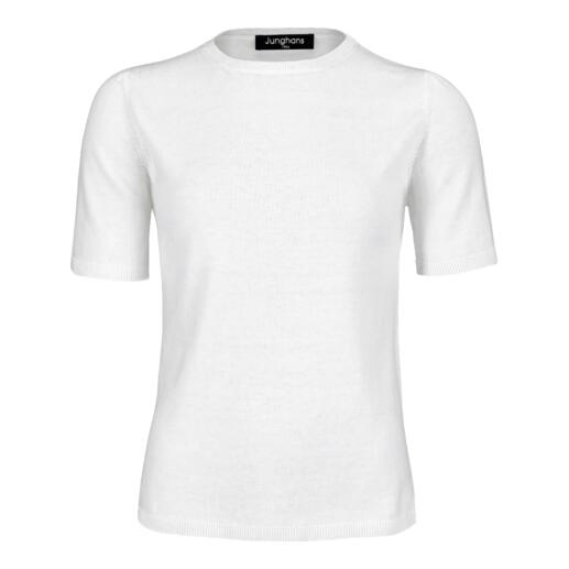 Junghans 1954 Milk-Cotton-shirt, eenvoudig wit T-shirt met ronde hals.