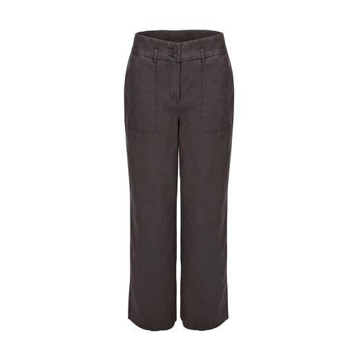 Vooraanzicht van de Kris Reutter Coldblack®-zomerbroek in donkerbruin.