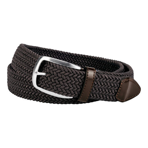 Elastische riem in bruin met metalen gespsluiting