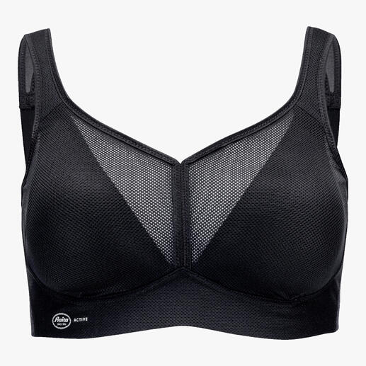 Anita sport-bh ‘air control’ Licht en zacht als een T-shirt-bh. Steunend als een sport-bh met high impact.