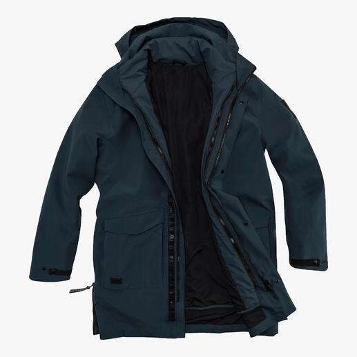 3-in-1 allweatherparka Zo veranderlijk (en veelzijdig) als het weer: de warme, wind- en waterdichte 3-in-1 parka.