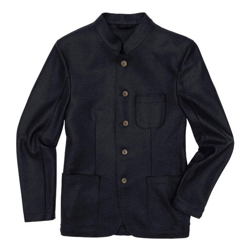 Lodenfrey Casual-Janker in zwart met knopen en zakken.