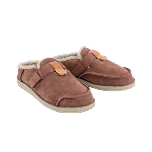 Satorisan Soft-clogs paar, van bruin leer met voering.