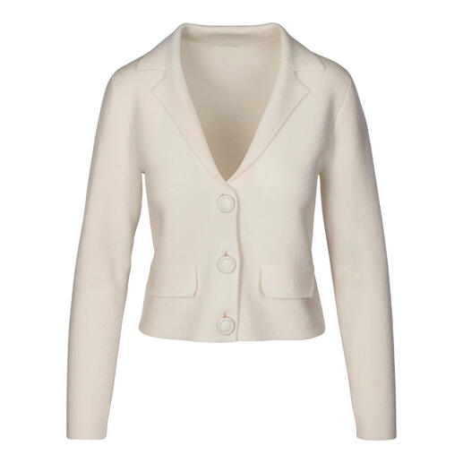Witte kasjmier blazer met knopen aan de voorkant