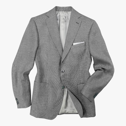 Carl Gross Panama-colbert Uw colbert voor warme dagen: duizenden luchtige poriën werken als een ingeweven airco. Carl Gross Panama-jack in grijs met grijze voering, casual gedrapeerd.