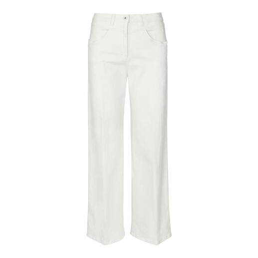 Witte wide-leg broek van RAPHAELA BY BRAX, vooraanzicht met zijzakken.