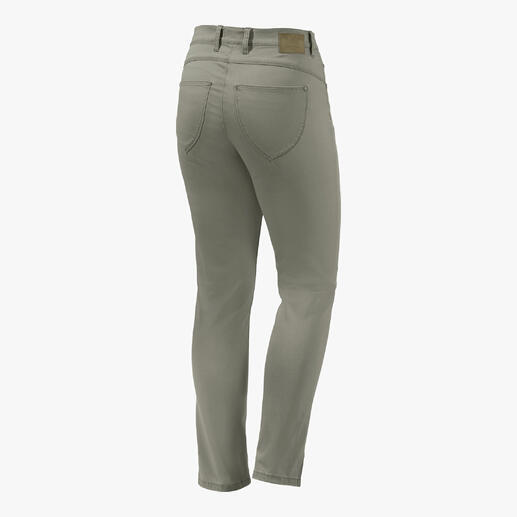 Khaki Five-Pocket broek van RAPHAELA BY BRAX, achteraanzicht.