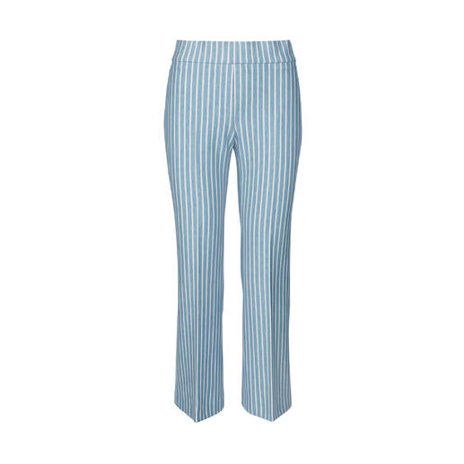 Blauwe strepen schlupfhose van Seductive, vooraanzicht.