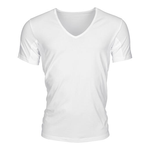 Wit V-hals T-shirt voor heren van FALKE Daily Climate Control.