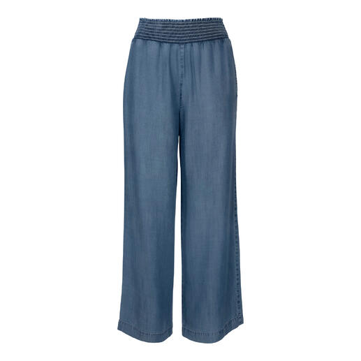 Vooraanzicht van de Bella Dahl wide-leg jeans met wijde pijpen