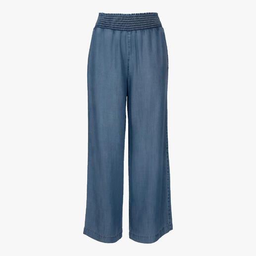 Vooraanzicht van de Bella Dahl wide-leg jeans met wijde pijpen