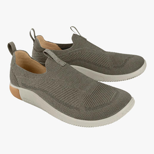 Grijs-groene KEEN® gebreide sneakers van voren