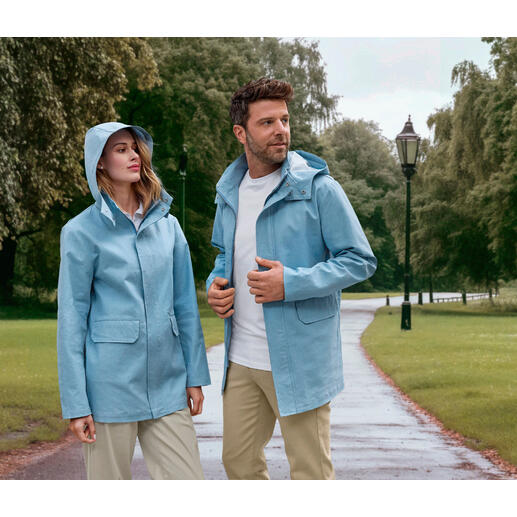 Weerbestendige linnen parka Koppel in waterdichte linnen parka in het park