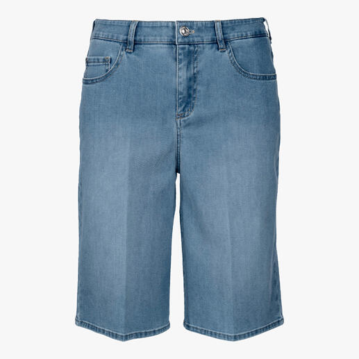 Lichte jeans bermuda, vooraanzicht