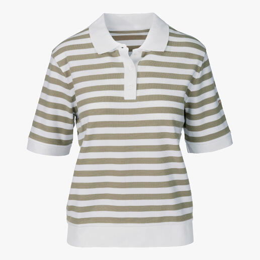 Gestreept poloshirt met korte mouwen en klassieke kraag.