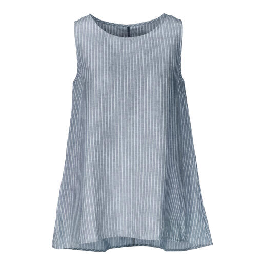 top Oscalito zomer lounge-combinatie, top in blauw/crème, vooraanzicht.