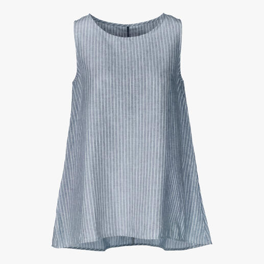Oscalito zomer lounge-combinatie, top in blauw/crème, vooraanzicht.