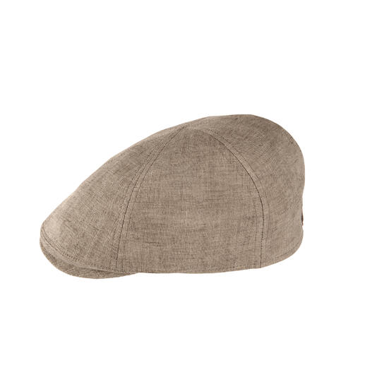 Linnen scheiberpet in een lichte kleur van de zijkant.