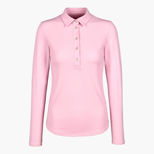 Roze CARUBINA winterpoloshirt met lange mouwen