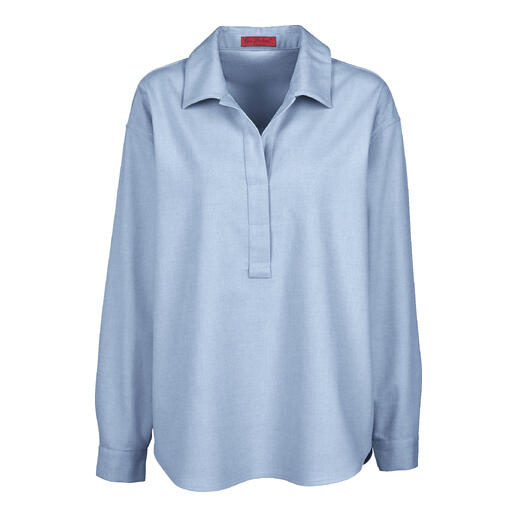 Blauwe winterjeans tuniekblouse