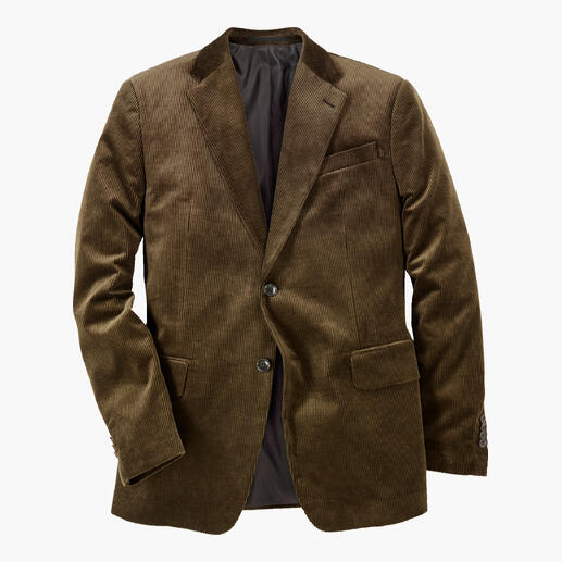 Camel-kleurig corduroy colbert met zakken en knoopsluiting, maat 48