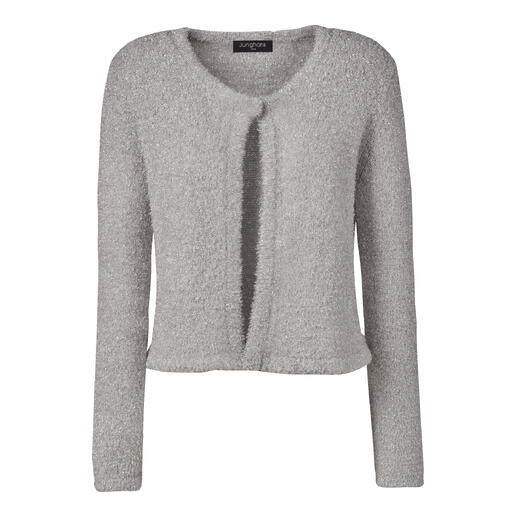 Grijze metallic bolero van zacht materiaal