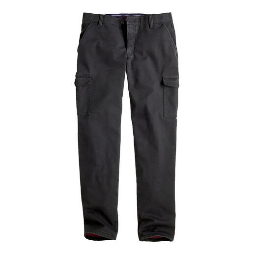 Antracietkleurige Thermolite cargobroek op een witte achtergrond