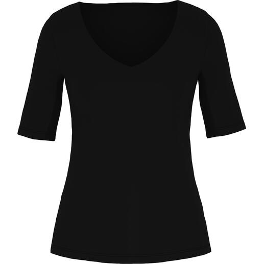 Zwart mey functioneel blazershirt zonder decoratie