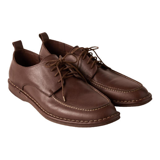 Bruine zomer business schoenen van leer met veters.
