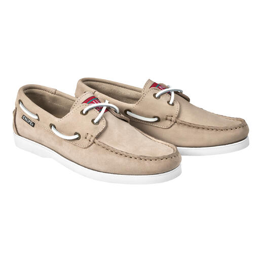 Beige dames bootsschoen in maat 36 met klassiek ontwerp.