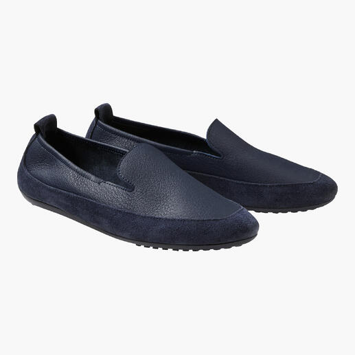 Blauwe comfort loafers van leer, ideaal voor dagelijks gebruik.