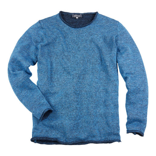 Seldom doubleface trui in blauw met gestructureerde stof.