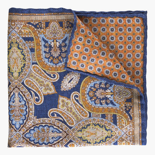 Omkeerbare zijden pochett met kleurrijk paisleymotief