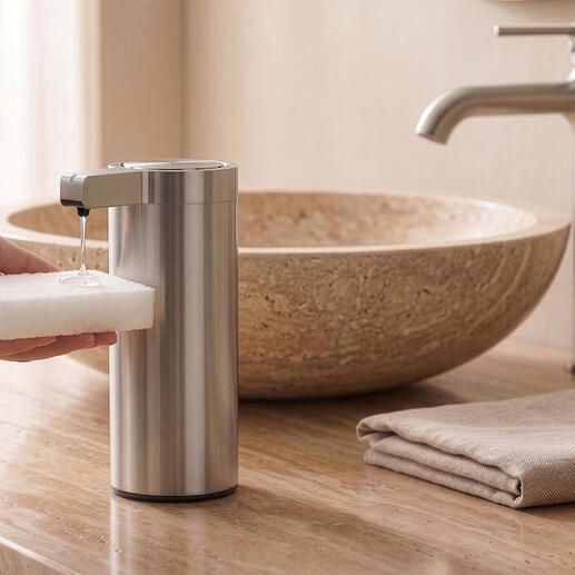 Designzeepdispenser met sensor aantrekkelijk voor de wastafel in moderne stijl