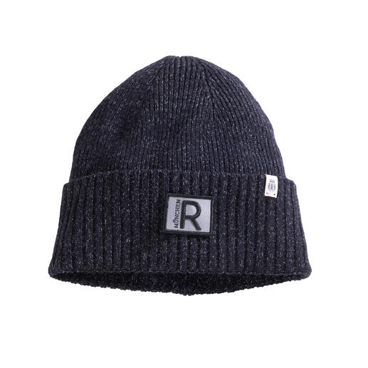 Urban Reflective muts in donkerblauw met gestreept patroon en logo.