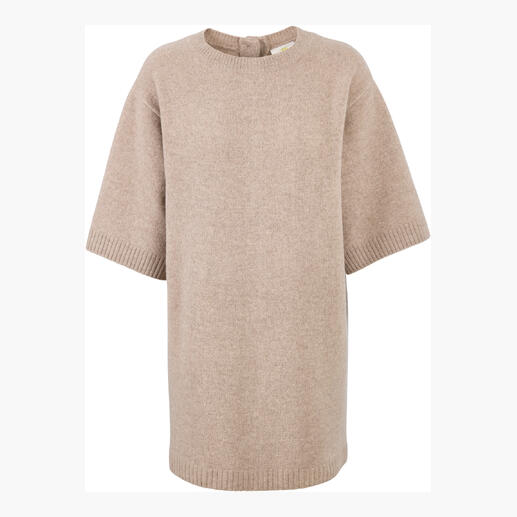Princess yak gebreid kleed in zand, casual stijl, maat 36.