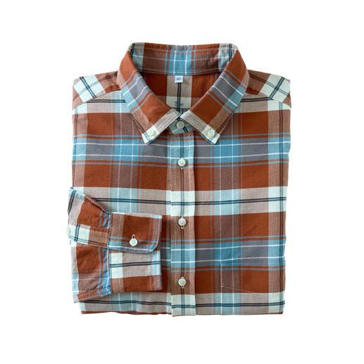 Vouwbaar geruit Royal Oxford-shirt in rood-blauw, maat 41.