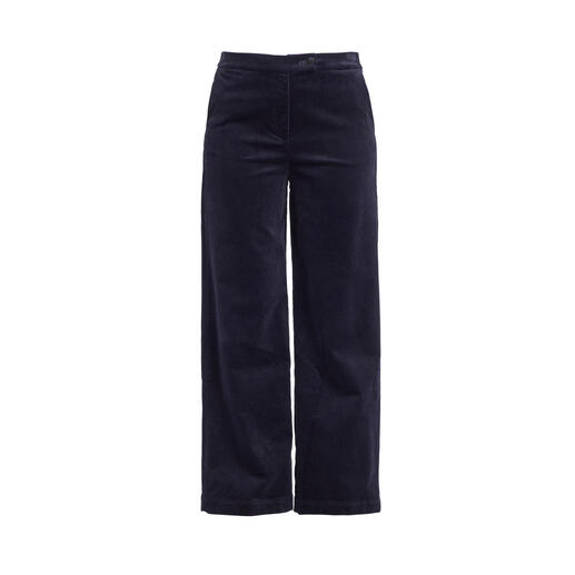Donkerblauwe Fashion Charts cord-jacquardbroek, vooraanzicht