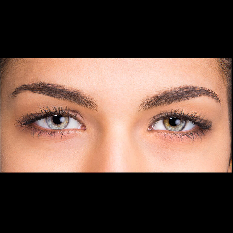 Close-up van ogen met lifting effect na gebruik