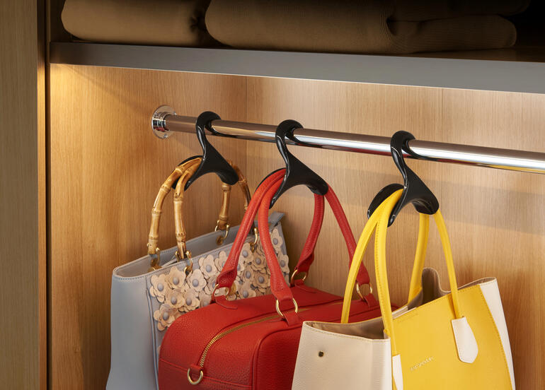 Set van handtas haken met drie handige hangers voor handtassen.