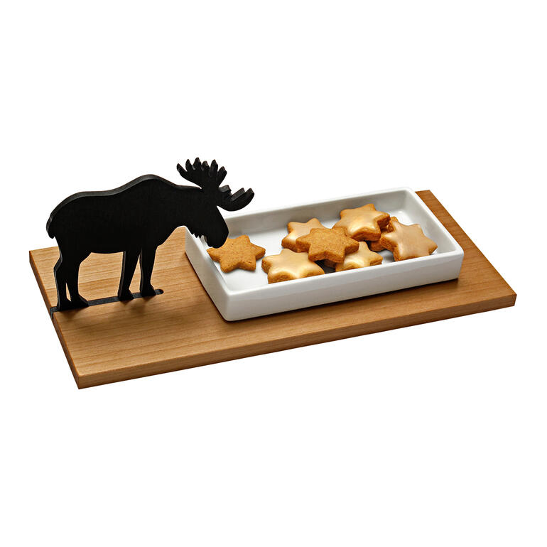 Koekjesschaal eland Elch-koekjeschaal met gebakken sterren.