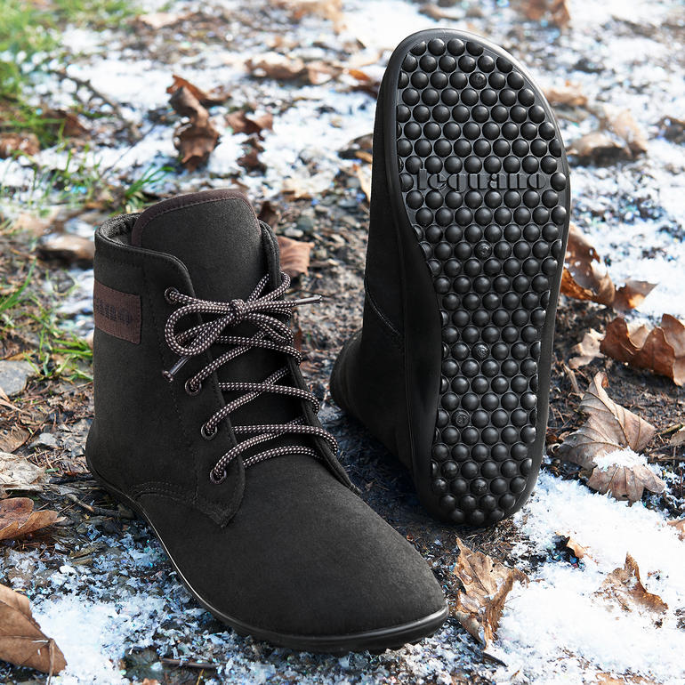 Geweo Barefoot Winterschoenen Heren Dames Barefoot Shoes Warm Gevoerd Blotevoetenschoenen Sneeuwlaarzen Winter Comfortabel Blote Voeten Brede Minimalist Schoenen Trail Wandelschoenen Zwart 37