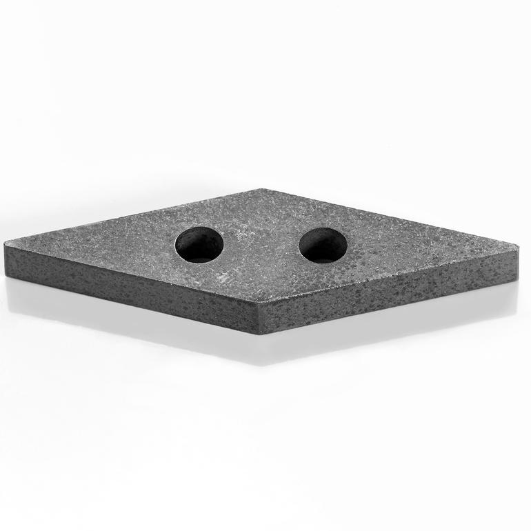 Vervangende snede in diamantvorm, op een witte achtergrond.