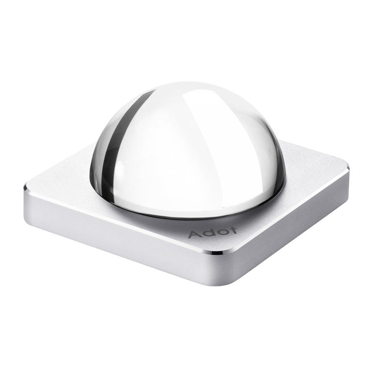 zilverkleur Effectlamp 'Adot AM5' in gekleurd zilver, op tafel