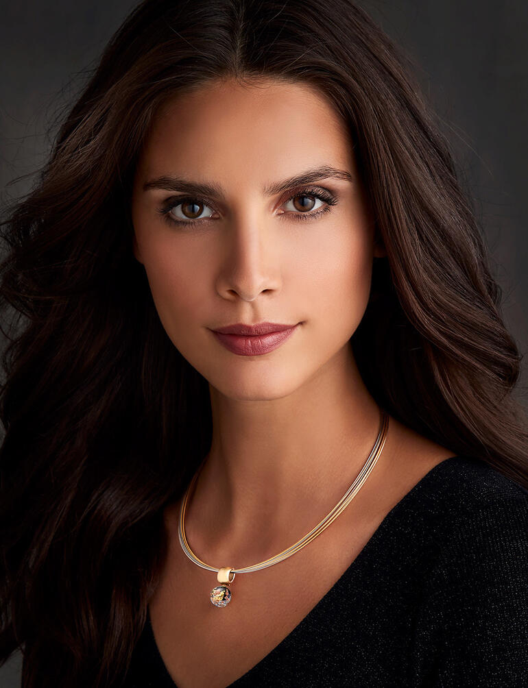 Murano-glazen Vario-collier met haak en verwisselbare parel.