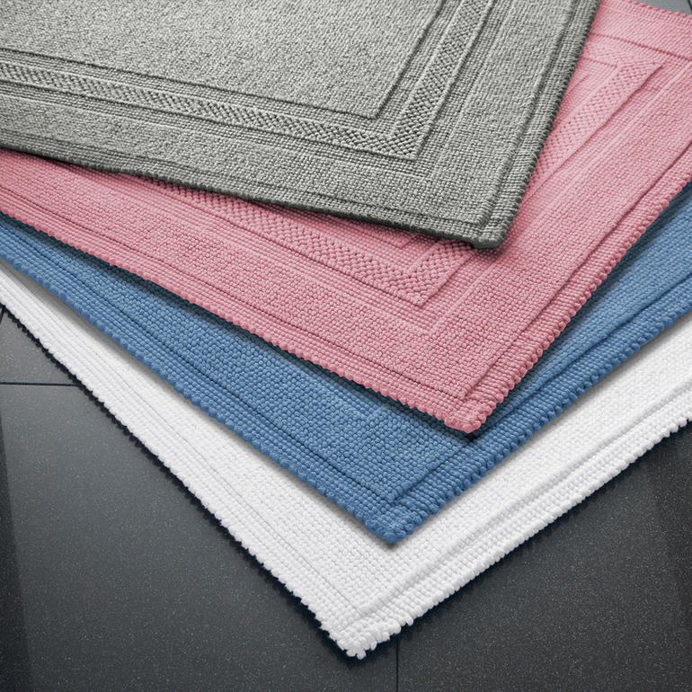 Passend in elke badkamerstijl: de pluisvrije badmat is er in 5 trendy kleuren. Lintvrije badmat in verschillende kleuren, 60 x 90 cm.