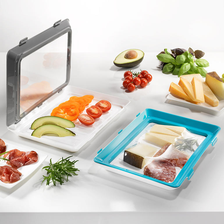 Click & Fresh vershoudschalen in 2-in-1-set met voedsel